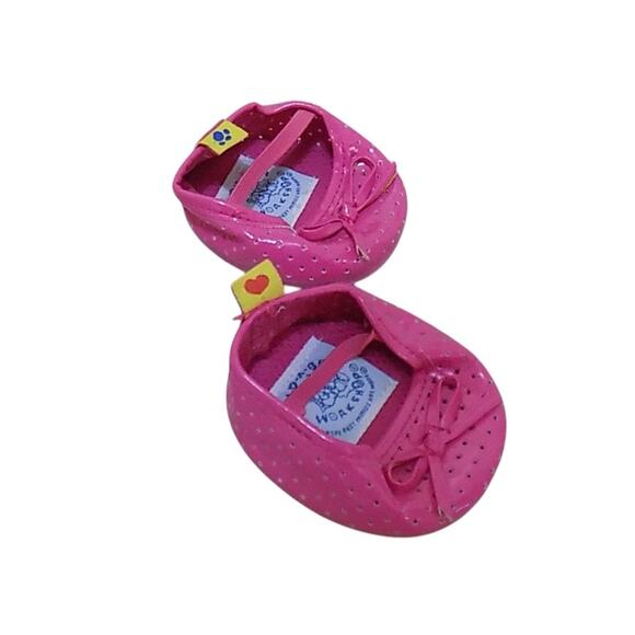 Build A Bear Workshop Ballet‎ Shoes Kids Youth Pink Bow Toy Kidcore Girly - Picture 1 of 3